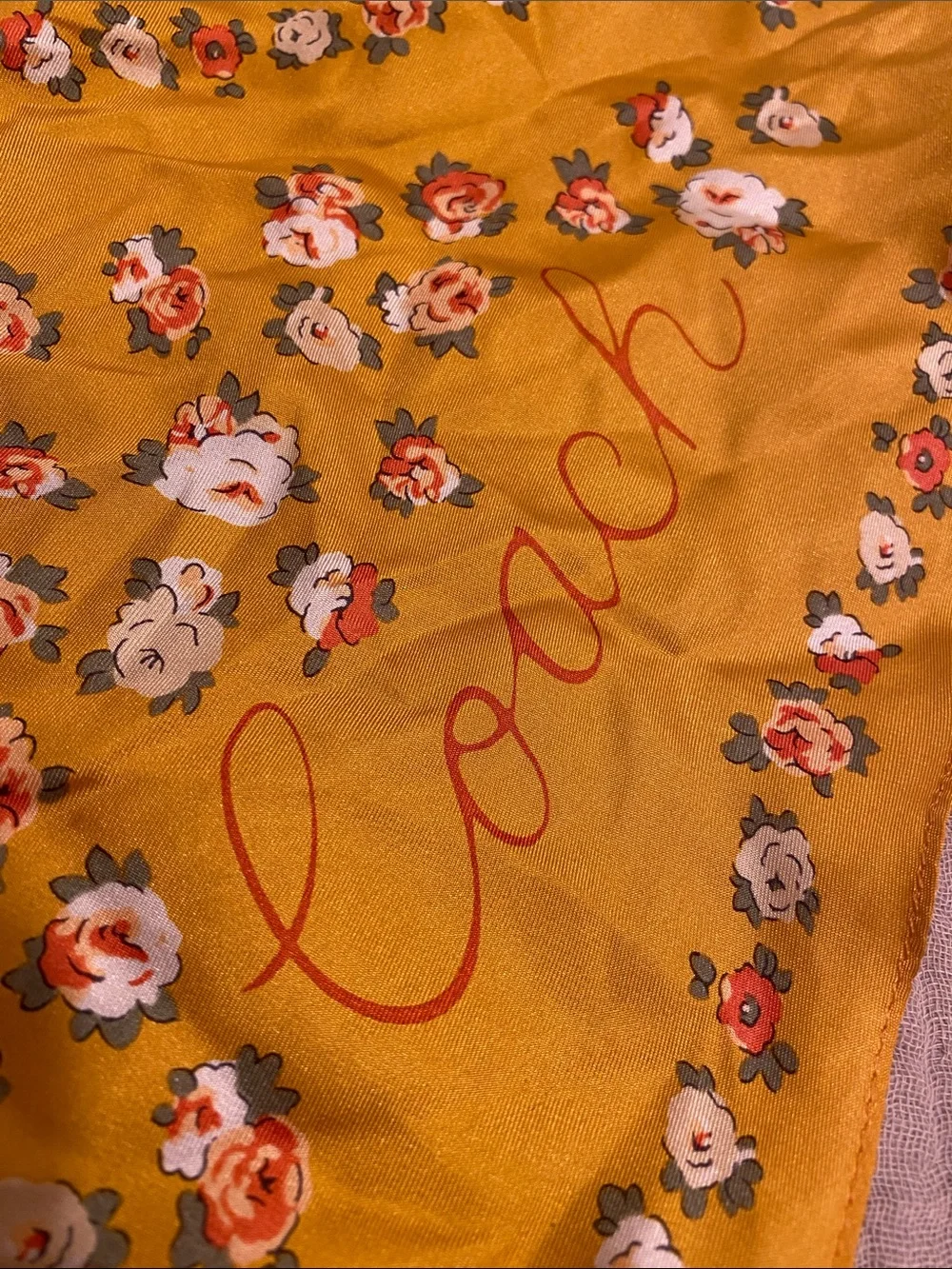 Coach Silk Yellow Floral Scarf - Lightweight Women’s Accessory